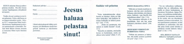 Jeesus haluaa pelastaa Sinut